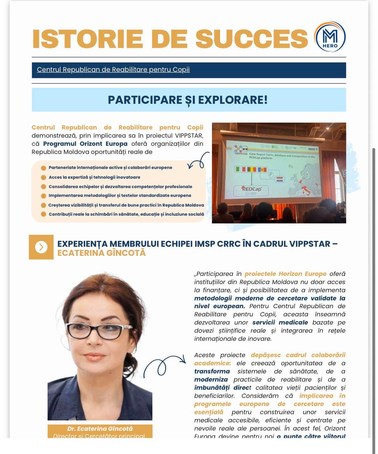 IMSP Centrul Republican de Reabilitare pentru Copii – un exemplu de succes în implementarea proiectelor